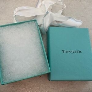 Tiffany & Co. Turquoise Empty Box with Satin White Ribbon, Padding